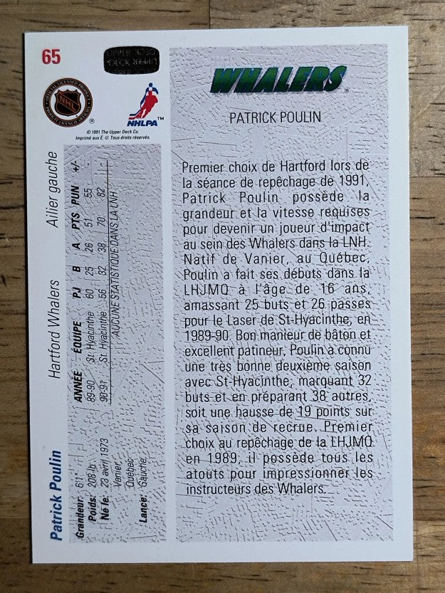 1991-92 Upper Deck French #65 Patrick Poulin RC
