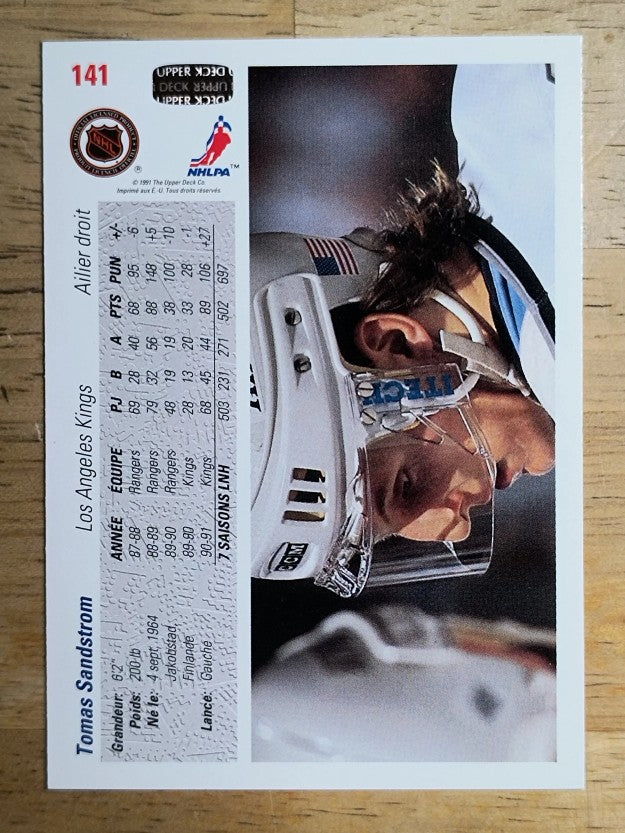 1991-92 Upper Deck French #141 Tomas Sandstrom