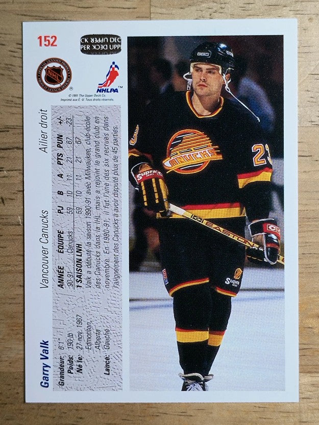 1991-92 Upper Deck French #152 Garry Valk