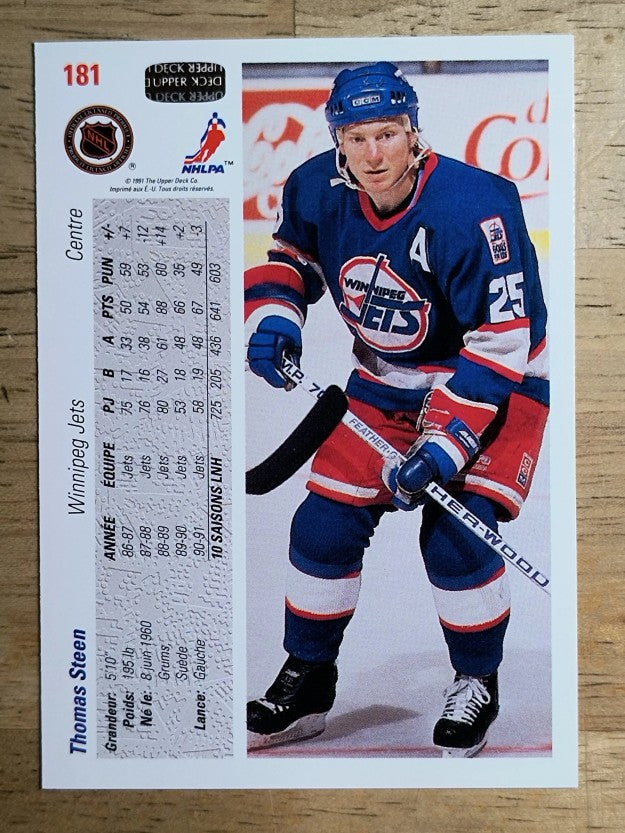 1991-92 Upper Deck French #181 Thomas Steen