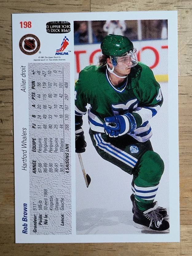 1991-92 Upper Deck French #198 Rob Brown