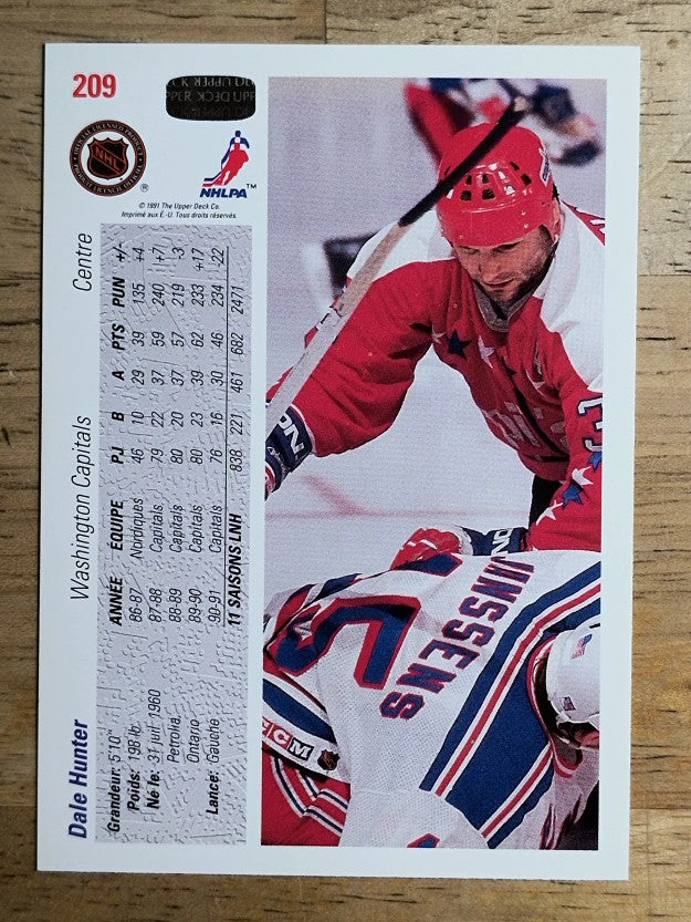 1991-92 Upper Deck French #209 Dale Hunter