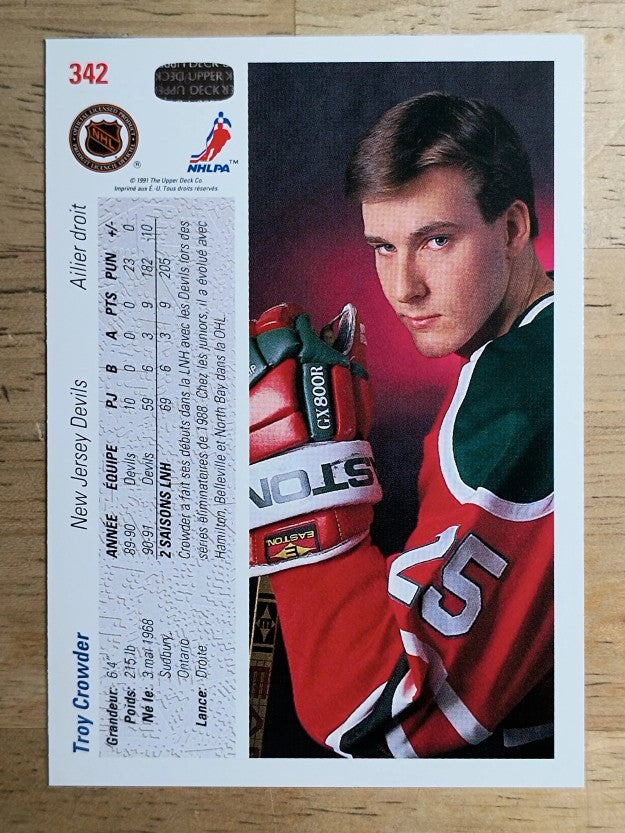 1991-92 Upper Deck French #342 Troy Crowder