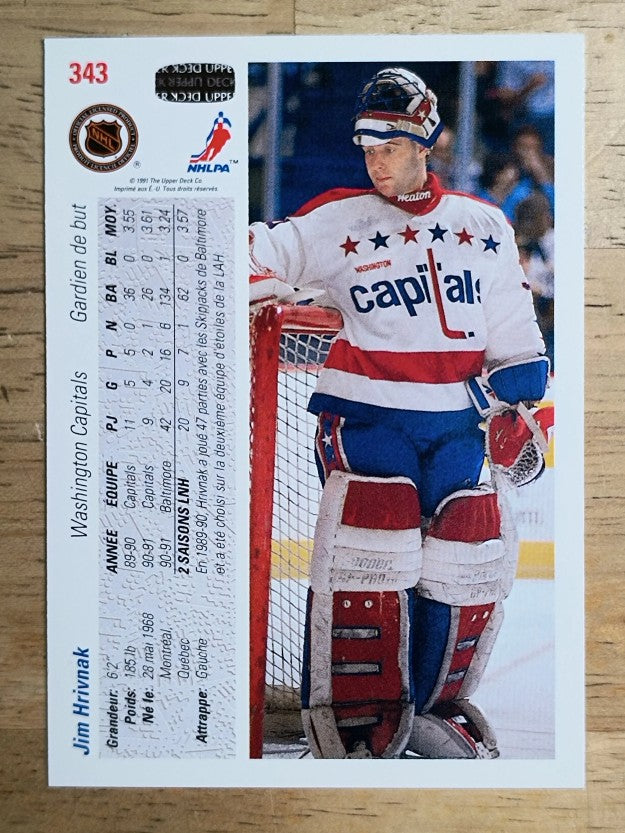 1991-92 Upper Deck French #343 Jim Hrivnak