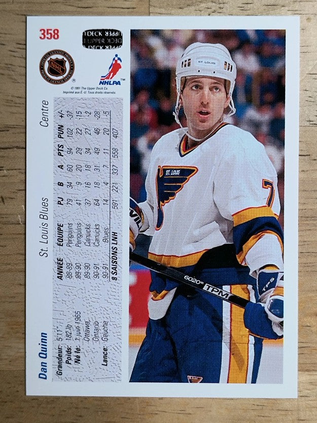 1991-92 Upper Deck French #358 Dan Quinn