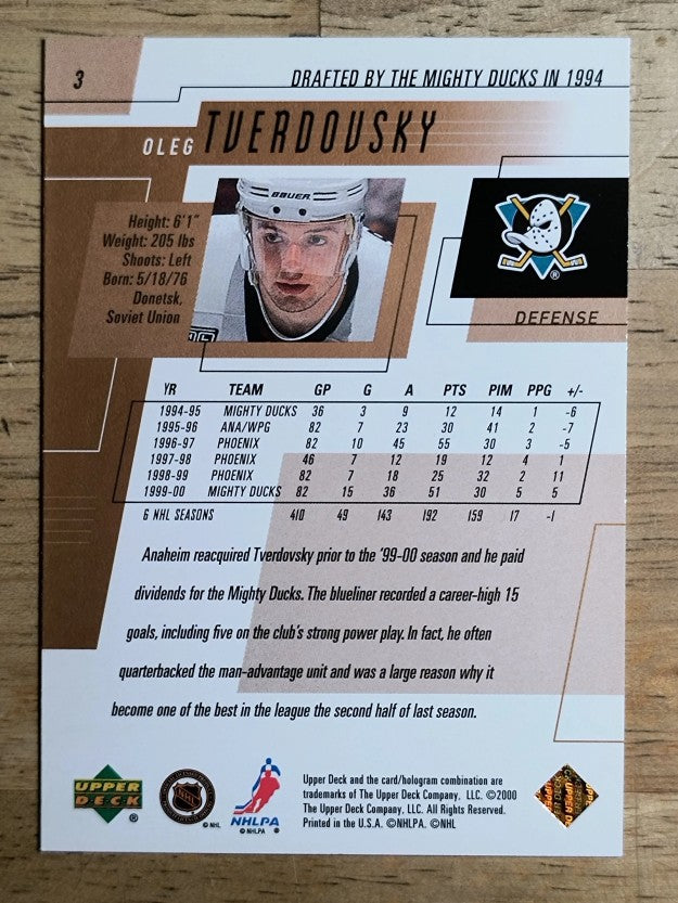 2000-01 Upper Deck #3 Oleg Tverdovsky