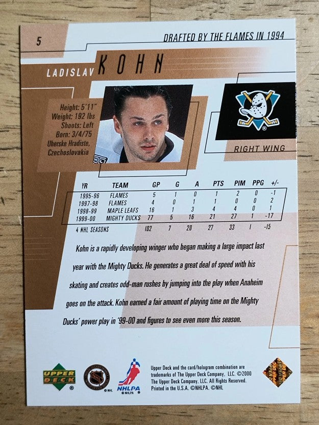 2000-01 Upper Deck #5 Ladislav Kohn