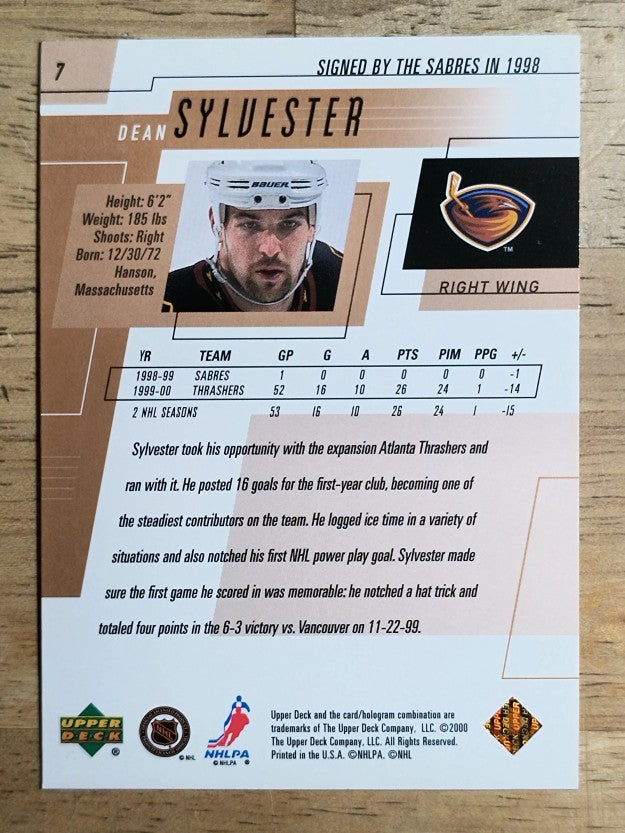 2000-01 Upper Deck #7 Dean Sylvester
