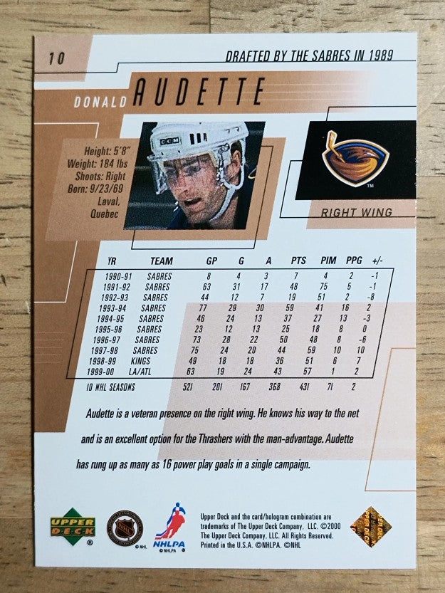 2000-01 Upper Deck #10 Donald Audette