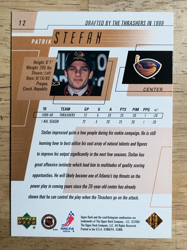 2000-01 Upper Deck #12 Patrik Stefan