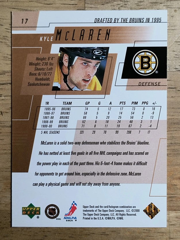 2000-01 Upper Deck #17 Kyle McLaren