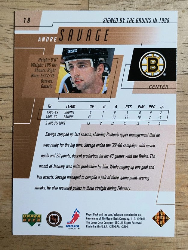 2000-01 Upper Deck #18 Andre Savage