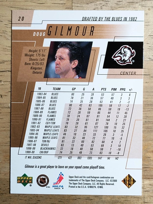 2000-01 Upper Deck #20 Doug Gilmour