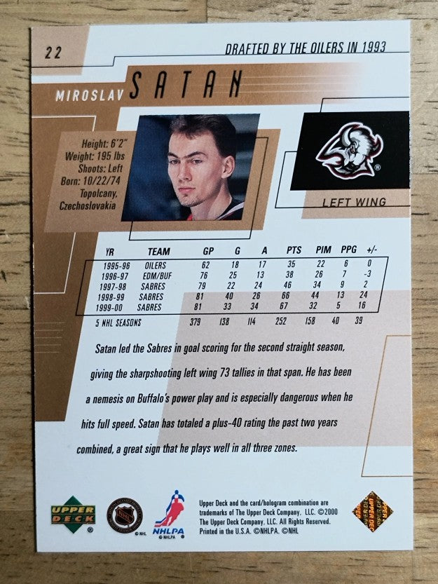 2000-01 Upper Deck #22 Miroslav Satan