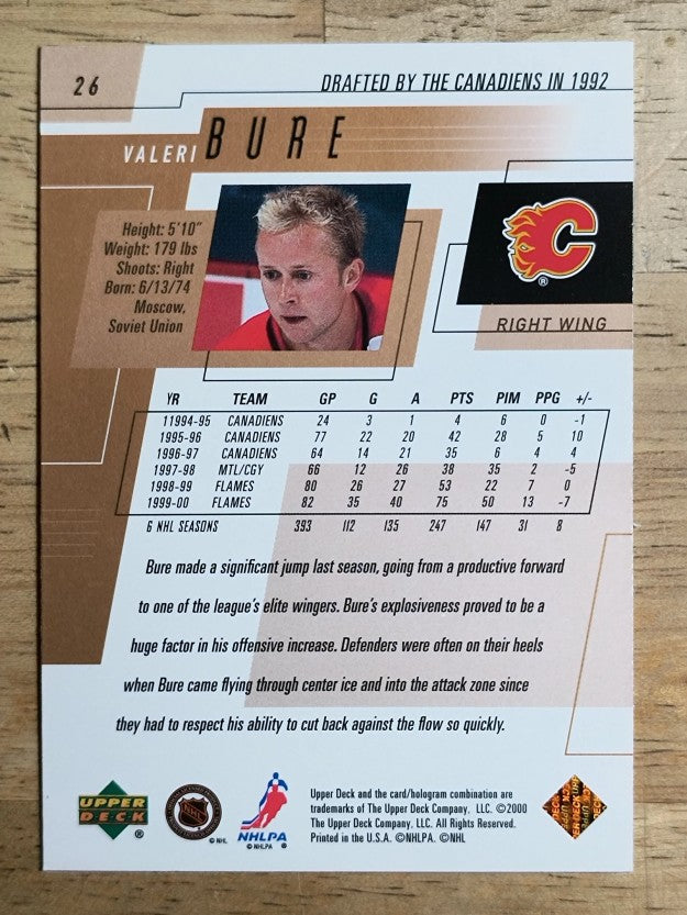 2000-01 Upper Deck #26 Valeri Bure