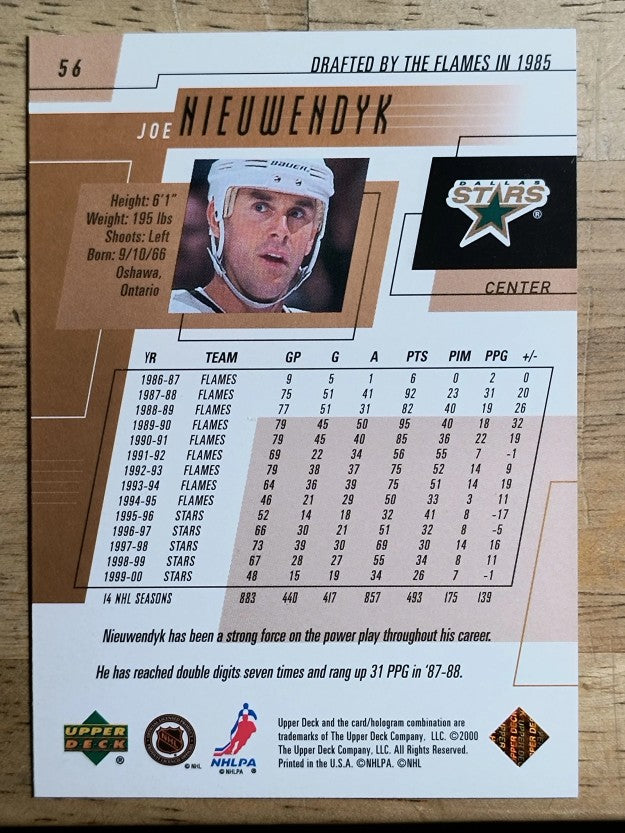 2000-01 Upper Deck #56 Joe Nieuwendyk