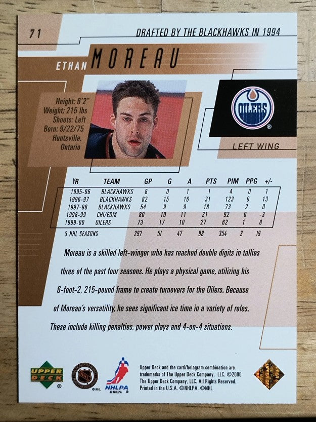 2000-01 Upper Deck #71 Ethan Moreau