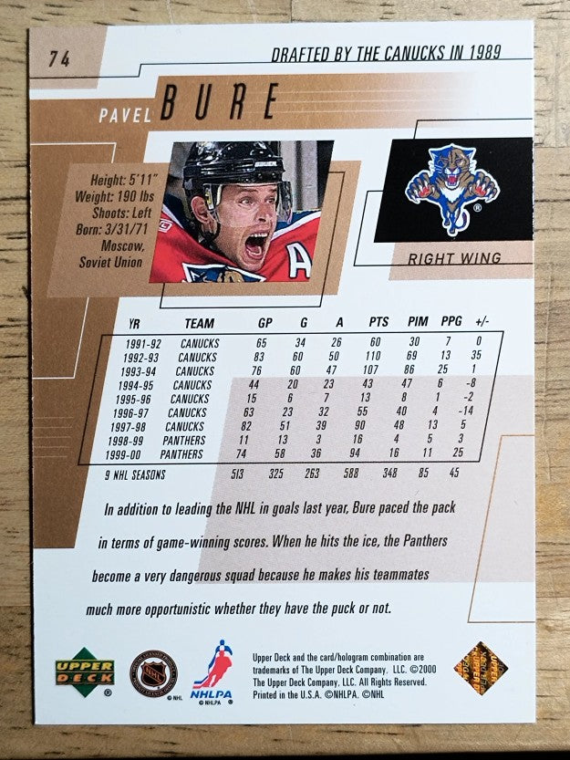 2000-01 Upper Deck #74 Pavel Bure