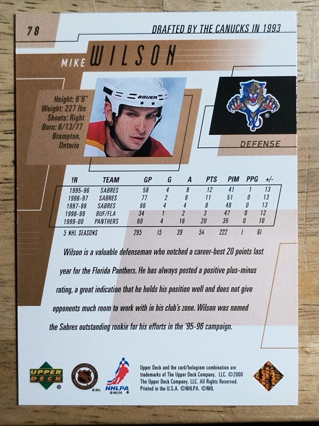 2000-01 Upper Deck #78 Mike Wilson
