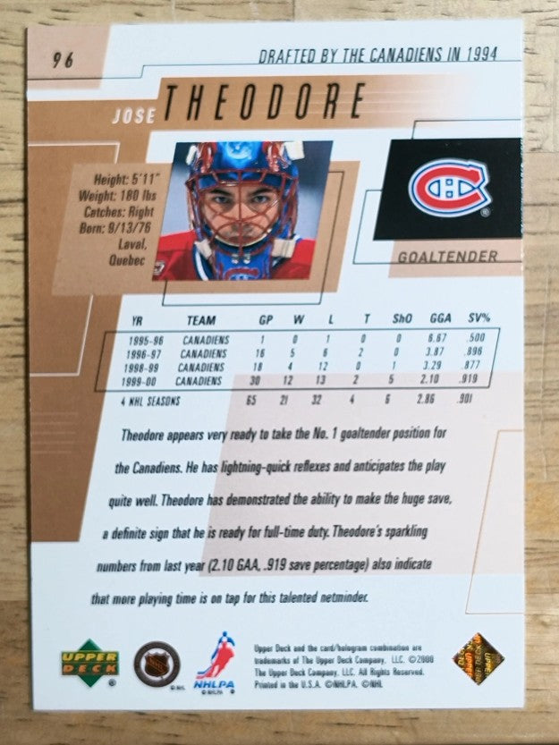 2000-01 Upper Deck #96 Jose Theodore