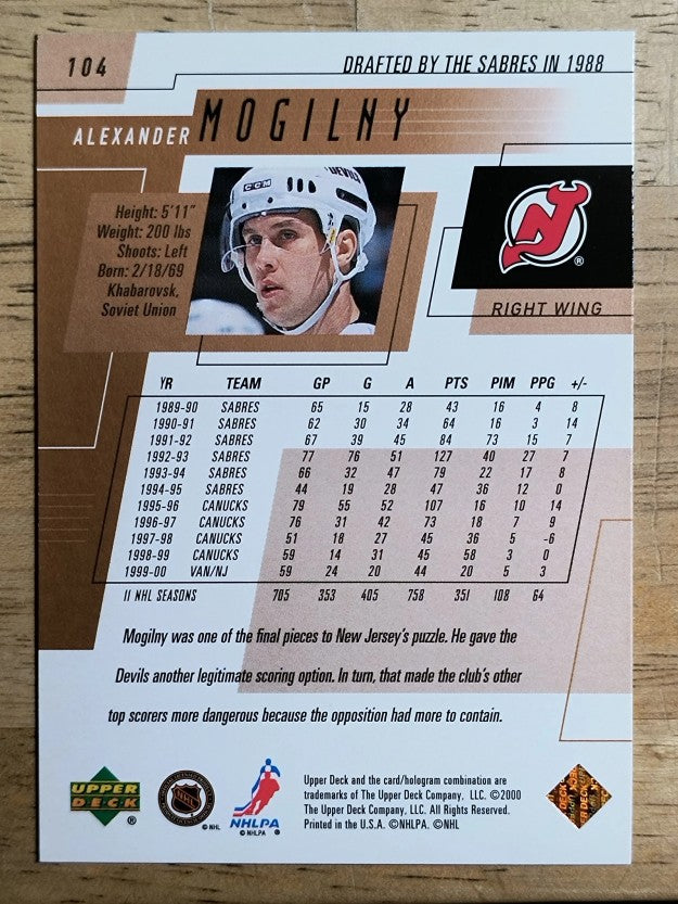 2000-01 Upper Deck #104 Alexander Mogilny