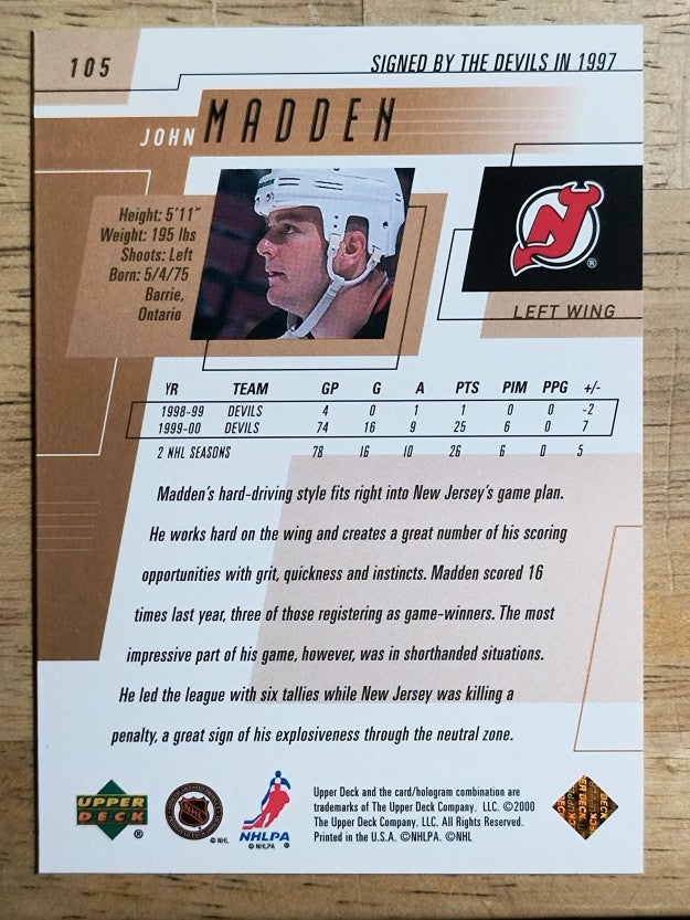 2000-01 Upper Deck #105 John Madden