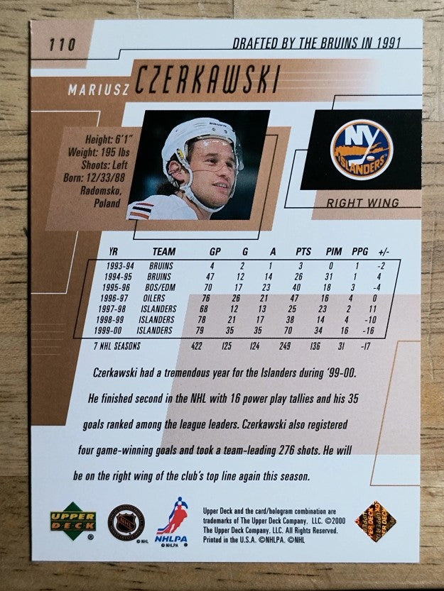 2000-01 Upper Deck #110 Mariusz Czerkawski