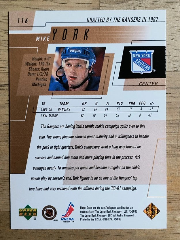2000-01 Upper Deck #116 Mike York