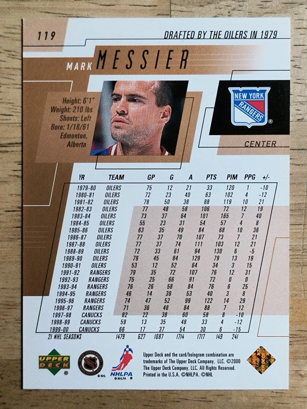 2000-01 Upper Deck #119 Mark Messier
