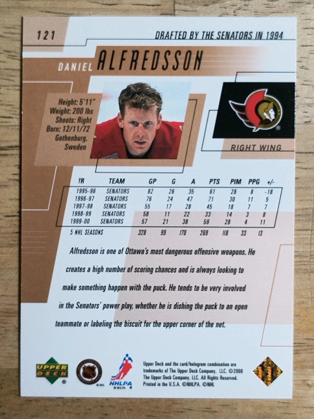 2000-01 Upper Deck #121 Daniel Alfredsson