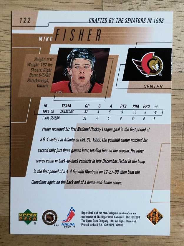 2000-01 Upper Deck #122 Mike Fisher