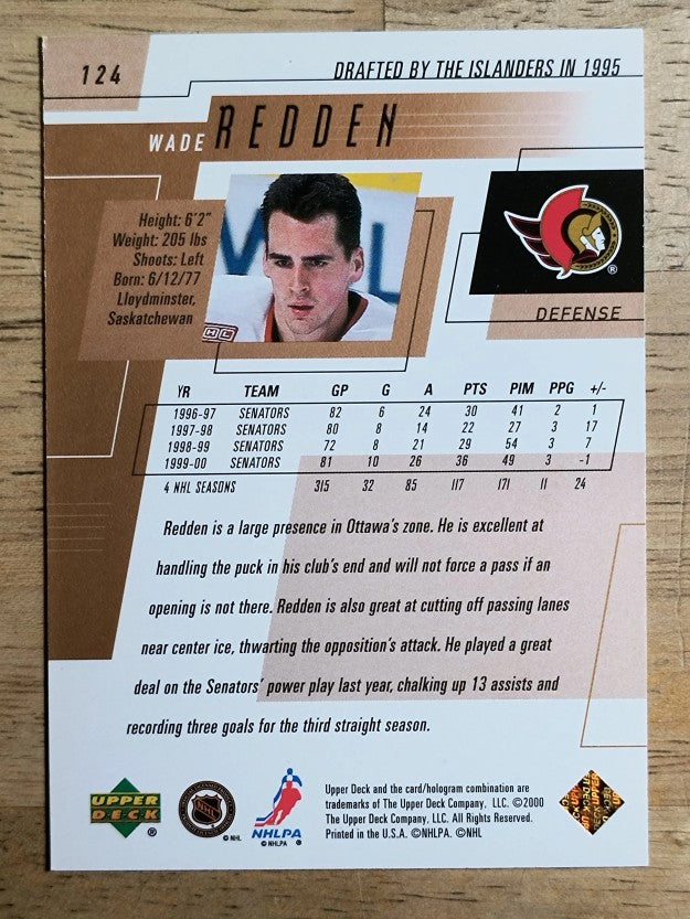 2000-01 Upper Deck #124 Wade Redden