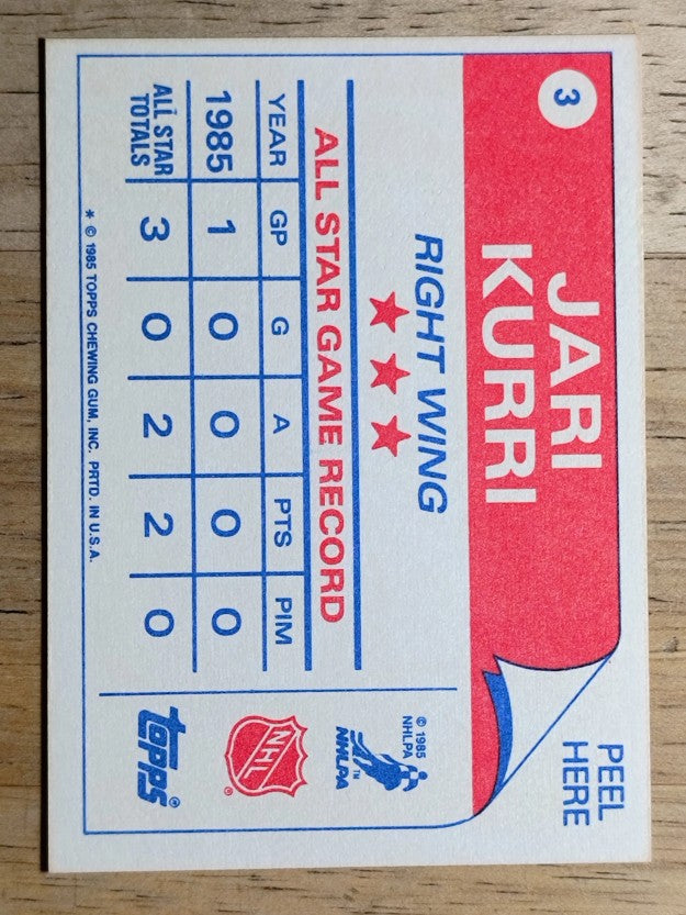 1985-86 Topps Sticker Inserts #3 Jari Kurri