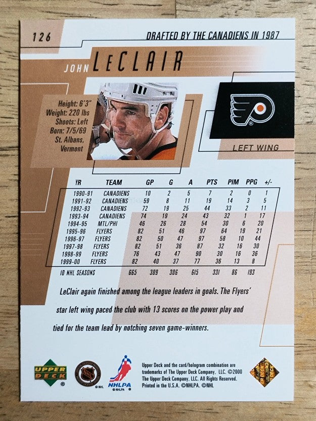 2000-01 Upper Deck #126 John LeClair