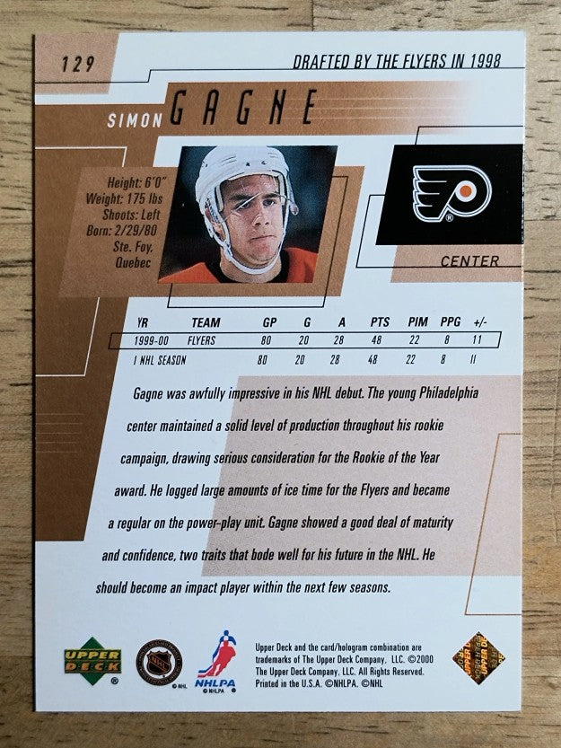 2000-01 Upper Deck #129 Simon Gagne