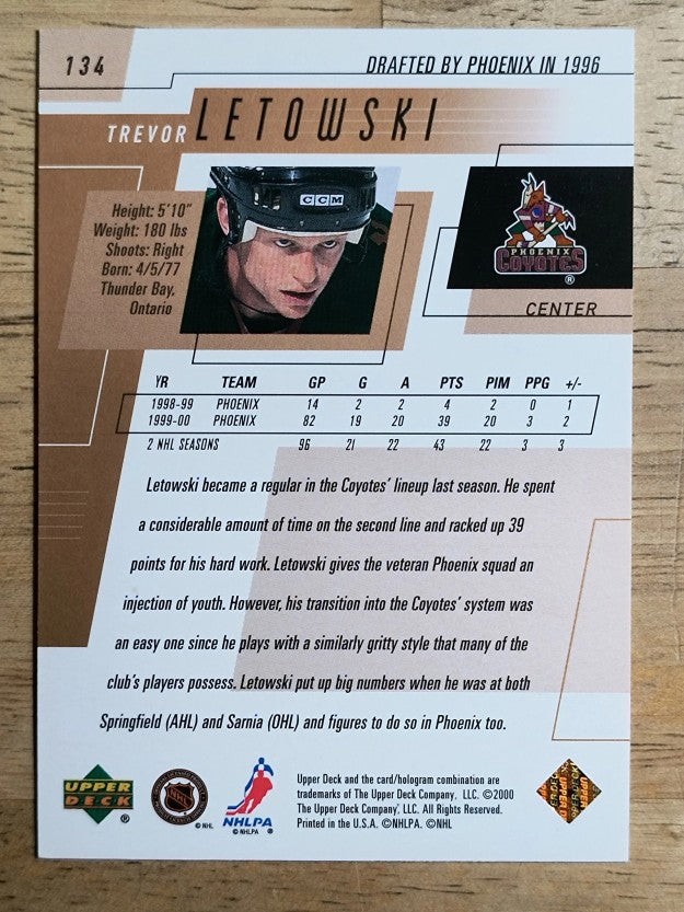 2000-01 Upper Deck #134 Trevor Letowski