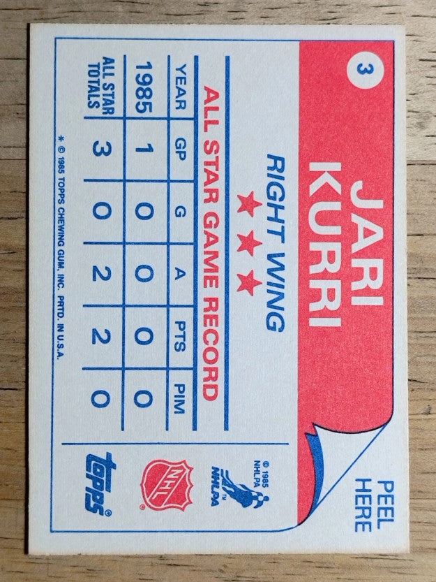 1985-86 Topps Sticker Inserts #3 Jari Kurri