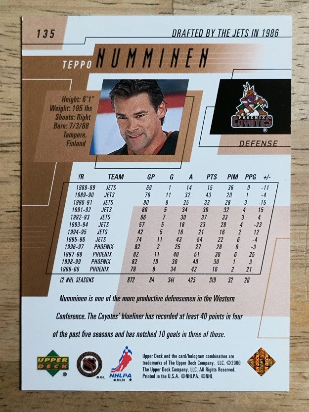 2000-01 Upper Deck #135 Teppo Numminen