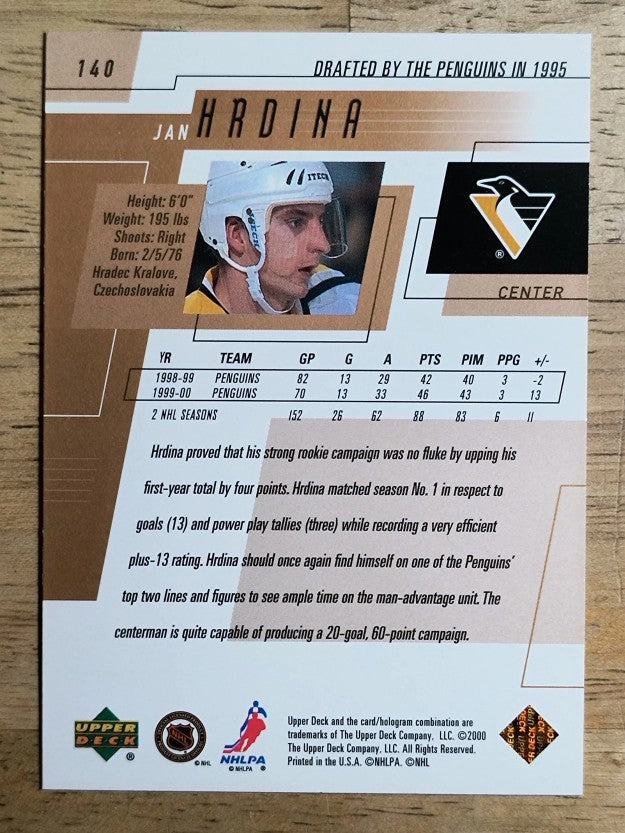 2000-01 Upper Deck #140 Jan Hrdina