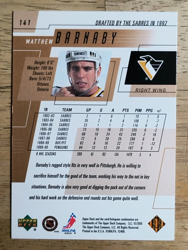 2000-01 Upper Deck #141 Matthew Barnaby