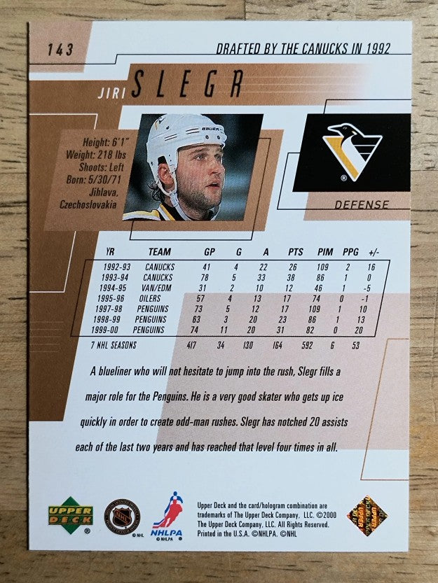2000-01 Upper Deck #143 Jiri Slegr