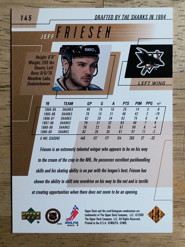 2000-01 Upper Deck #145 Jeff Friesen