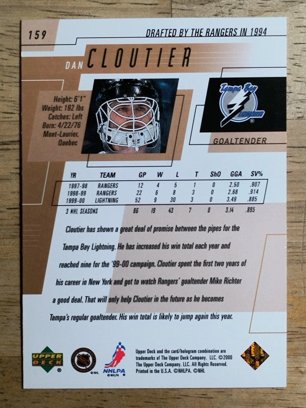 2000-01 Upper Deck #159 Dan Cloutier
