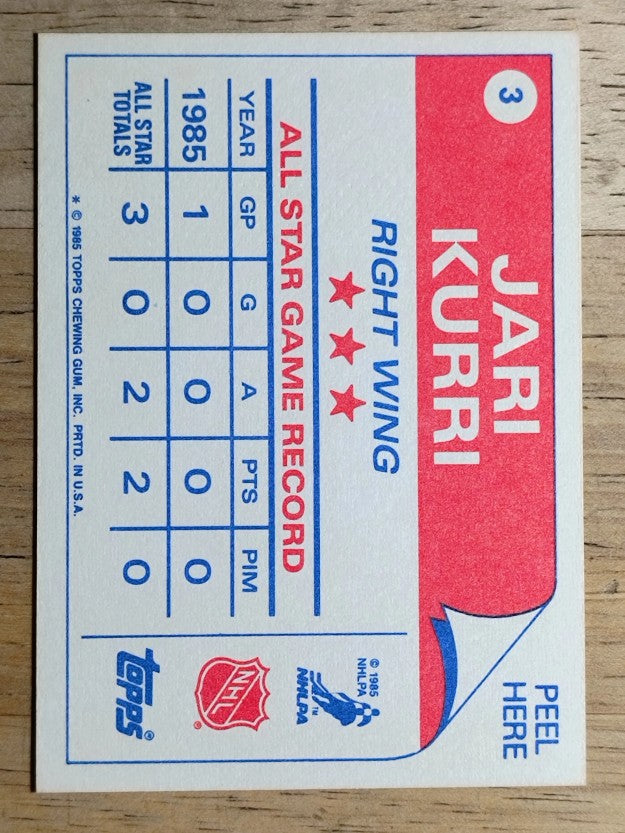 1985-86 Topps Sticker Inserts #3 Jari Kurri