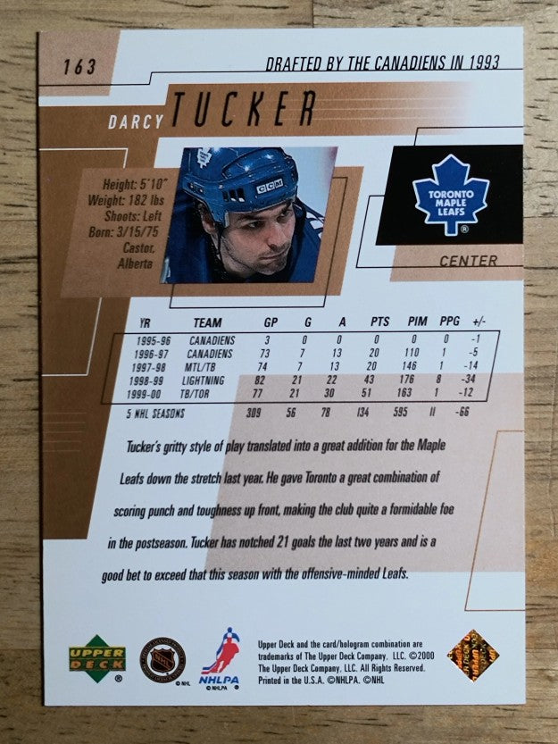 2000-01 Upper Deck #163 Darcy Tucker