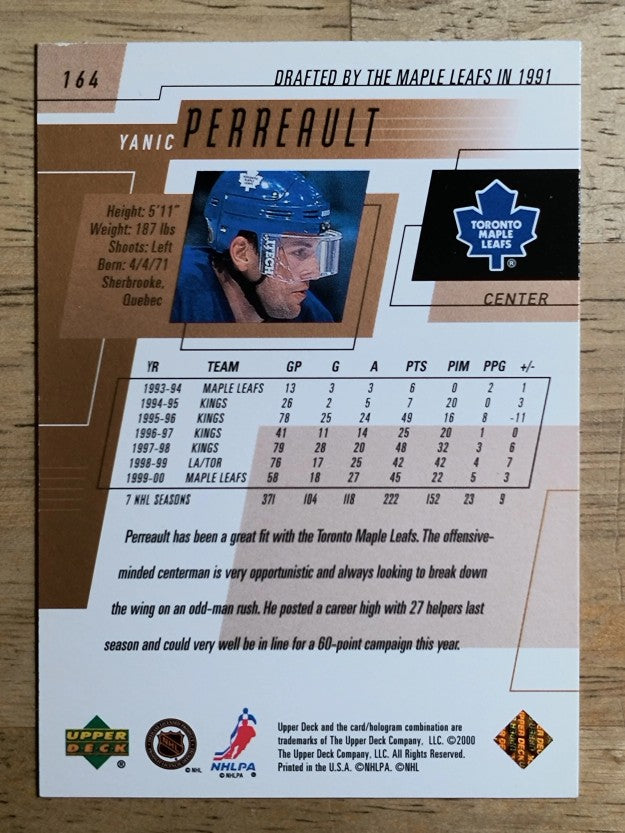 2000-01 Upper Deck #164 Yanic Perreault