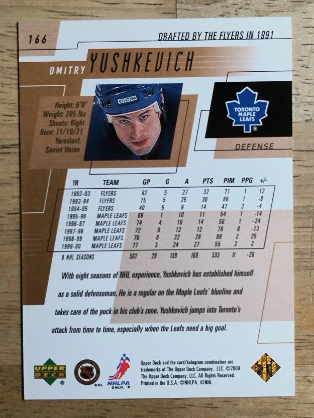 2000-01 Upper Deck #166 Dimitri Yushkevich