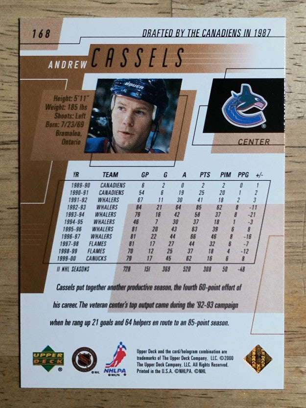 2000-01 Upper Deck #168 Andrew Cassels
