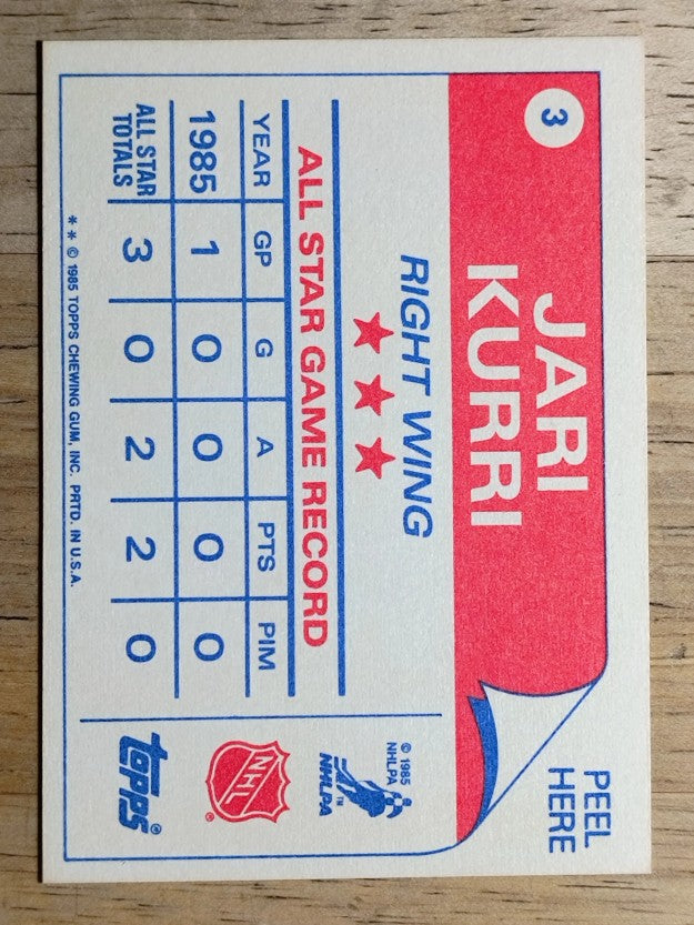1985-86 Topps Sticker Inserts #3 Jari Kurri