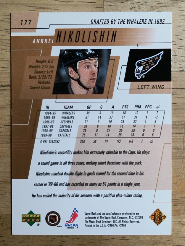 2000-01 Upper Deck #177 Andrei Nikolishin